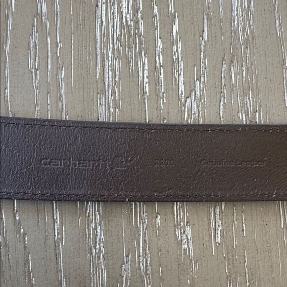 Carhartt Dark Brown Genuine Leather Belt with Buckle Casual Men’s Size 52 GUC - Picture 8 of 12